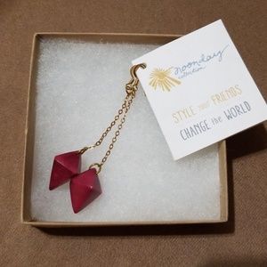 Noonday Tagua Gem Pink Earrings, Fair Trade